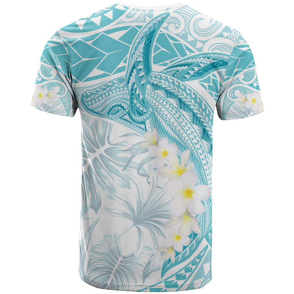 Polynesia Humpback Whale T Shirt Tropical Plumeria Turquoise LT7 - Polynesian Pride