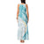 Polynesia Humpback Whale Tank Maxi Dress Tropical Plumeria Turquoise