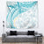 Polynesia Humpback Whale Tapestry Tropical Plumeria Turquoise