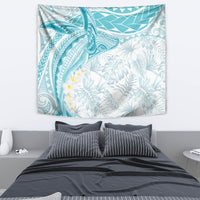 Polynesia Humpback Whale Tapestry Tropical Plumeria Turquoise LT7 - Polynesian Pride
