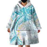Polynesia Humpback Whale Wearable Blanket Hoodie Tropical Plumeria Turquoise LT7 - Polynesian Pride