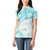 Polynesia Humpback Whale Women Polo Shirt Tropical Plumeria Turquoise