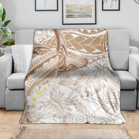 Polynesia Humpback Whale Blanket Tropical Plumeria Beige LT7 - Polynesian Pride