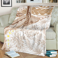 Polynesia Humpback Whale Blanket Tropical Plumeria Beige LT7 - Polynesian Pride