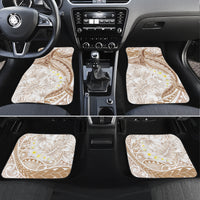 Polynesia Humpback Whale Car Mats Tropical Plumeria Beige LT7 Set 4pcs Beige - Polynesian Pride
