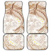 Polynesia Humpback Whale Car Mats Tropical Plumeria Beige LT7 - Polynesian Pride