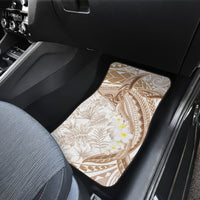 Polynesia Humpback Whale Car Mats Tropical Plumeria Beige LT7 - Polynesian Pride