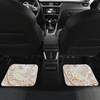 Polynesia Humpback Whale Car Mats Tropical Plumeria Beige LT7 Set 2pcs - Back Beige - Polynesian Pride