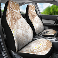 Polynesia Humpback Whale Car Seat Cover Tropical Plumeria Beige