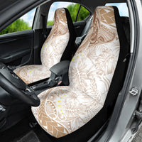 Polynesia Humpback Whale Car Seat Cover Tropical Plumeria Beige