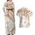 Polynesia Humpback Whale Couples Matching Off Shoulder Maxi Dress and Hawaiian Shirt Tropical Plumeria Beige