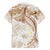 Polynesia Humpback Whale Family Matching Off The Shoulder Long Sleeve Dress and Hawaiian Shirt Tropical Plumeria Beige