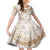 Polynesia Humpback Whale Family Matching Off Shoulder Short Dress and Hawaiian Shirt Tropical Plumeria Beige
