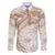 Polynesia Humpback Whale Family Matching Off Shoulder Short Dress and Hawaiian Shirt Tropical Plumeria Beige