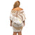 Polynesia Humpback Whale Family Matching Off Shoulder Short Dress and Hawaiian Shirt Tropical Plumeria Beige