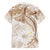 Polynesia Humpback Whale Family Matching Short Sleeve Bodycon Dress and Hawaiian Shirt Tropical Plumeria Beige