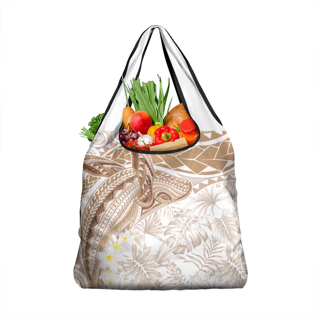Polynesia Humpback Whale Grocery Bag Tropical Plumeria Beige LT7 1-pack One Size Beige - Polynesian Pride