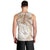 Polynesia Humpback Whale Men Tank Top Tropical Plumeria Beige