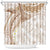 Polynesia Humpback Whale Shower Curtain Tropical Plumeria Beige