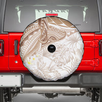 Polynesia Humpback Whale Spare Tire Cover Tropical Plumeria Beige LT7 - Polynesian Pride