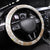 Polynesia Humpback Whale Steering Wheel Cover Tropical Plumeria Beige