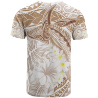 Polynesia Humpback Whale T Shirt Tropical Plumeria Beige LT7 - Polynesian Pride