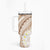 Polynesia Humpback Whale Tumbler With Handle Tropical Plumeria Beige