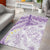 Polynesia Humpback Whale Area Rug Tropical Plumeria Lavender