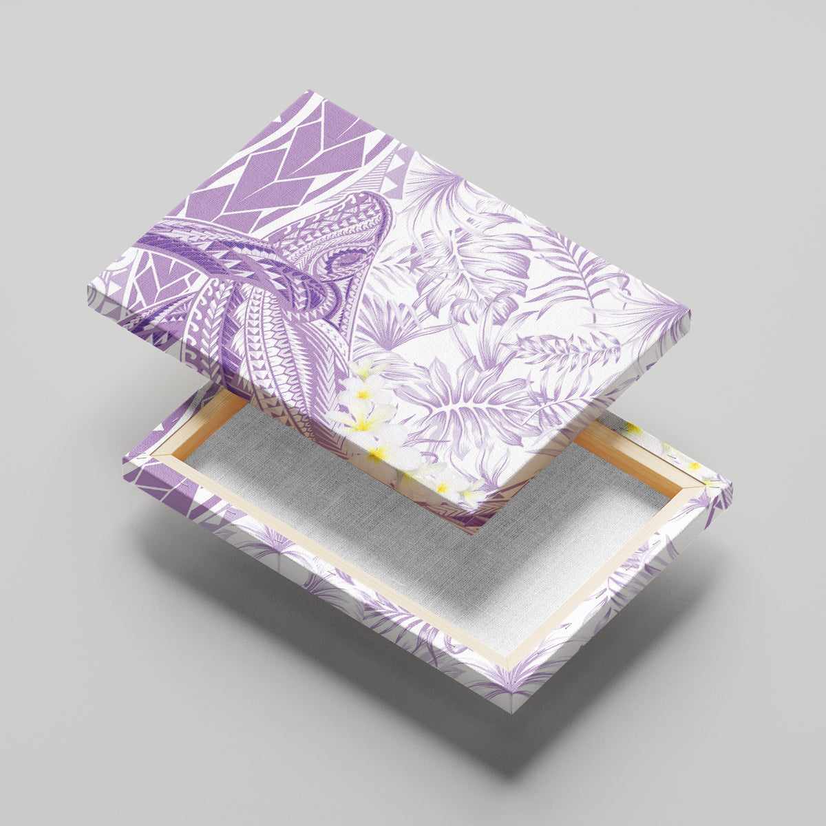 Polynesia Humpback Whale Canvas Wall Art Tropical Plumeria Lavender LT7 - Polynesian Pride