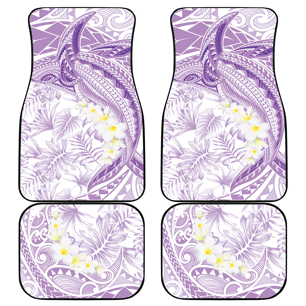 Polynesia Humpback Whale Car Mats Tropical Plumeria Lavender LT7 - Polynesian Pride