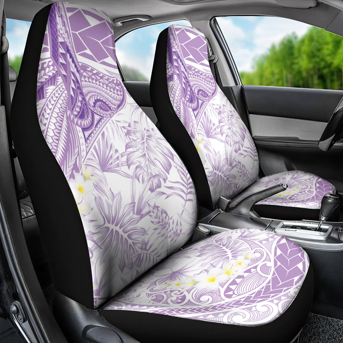 Polynesia Humpback Whale Car Seat Cover Tropical Plumeria Lavender