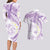 Polynesia Humpback Whale Couples Matching Long Sleeve Bodycon Dress and Hawaiian Shirt Tropical Plumeria Lavender