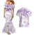 Polynesia Humpback Whale Couples Matching Mermaid Dress and Hawaiian Shirt Tropical Plumeria Lavender