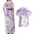 Polynesia Humpback Whale Couples Matching Off Shoulder Maxi Dress and Hawaiian Shirt Tropical Plumeria Lavender