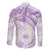 Polynesia Humpback Whale Family Matching Long Sleeve Bodycon Dress and Hawaiian Shirt Tropical Plumeria Lavender