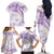 Polynesia Humpback Whale Family Matching Off The Shoulder Long Sleeve Dress and Hawaiian Shirt Tropical Plumeria Lavender