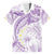 Polynesia Humpback Whale Family Matching Off The Shoulder Long Sleeve Dress and Hawaiian Shirt Tropical Plumeria Lavender