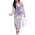 Polynesia Humpback Whale Family Matching Off The Shoulder Long Sleeve Dress and Hawaiian Shirt Tropical Plumeria Lavender