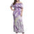 Polynesia Humpback Whale Family Matching Off Shoulder Maxi Dress and Hawaiian Shirt Tropical Plumeria Lavender