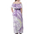 Polynesia Humpback Whale Family Matching Off Shoulder Maxi Dress and Hawaiian Shirt Tropical Plumeria Lavender