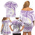 Polynesia Humpback Whale Family Matching Off Shoulder Short Dress and Hawaiian Shirt Tropical Plumeria Lavender