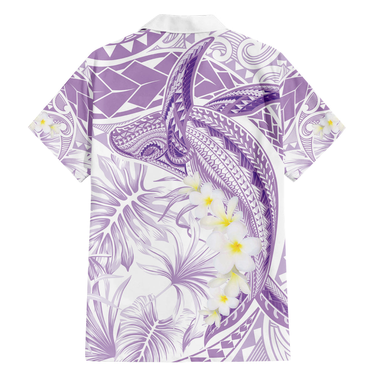 Polynesia Humpback Whale Family Matching Puletasi and Hawaiian Shirt Tropical Plumeria Lavender LT7 - Polynesian Pride