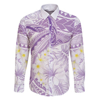 Polynesia Humpback Whale Family Matching Short Sleeve Bodycon Dress and Hawaiian Shirt Tropical Plumeria Lavender