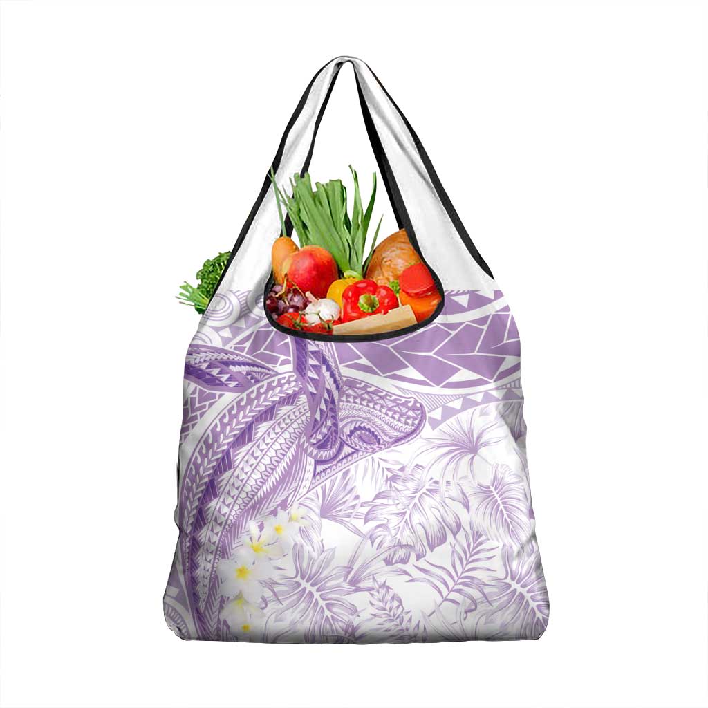 Polynesia Humpback Whale Grocery Bag Tropical Plumeria Lavender LT7 1-pack One Size Lavender - Polynesian Pride