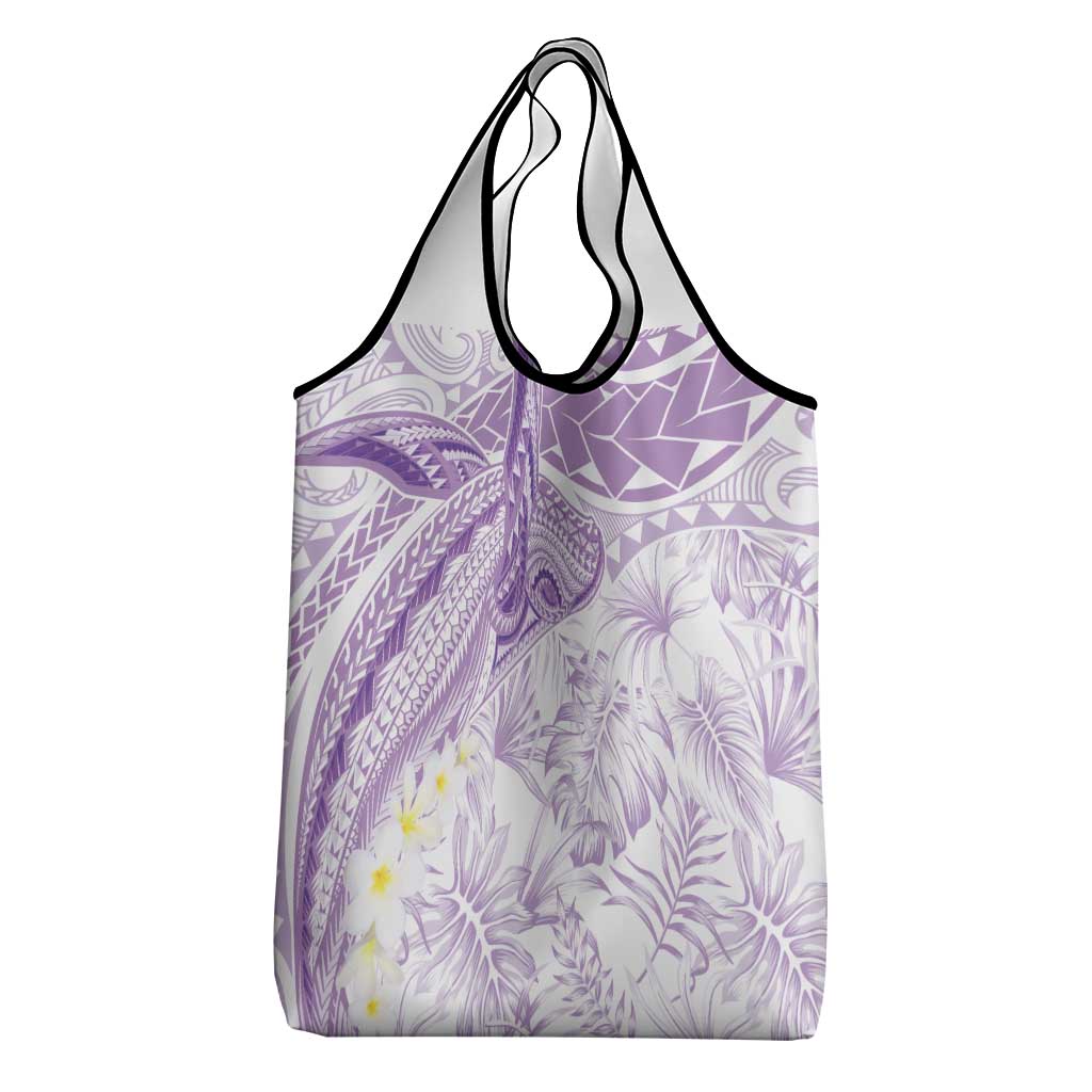 Polynesia Humpback Whale Grocery Bag Tropical Plumeria Lavender LT7 - Polynesian Pride