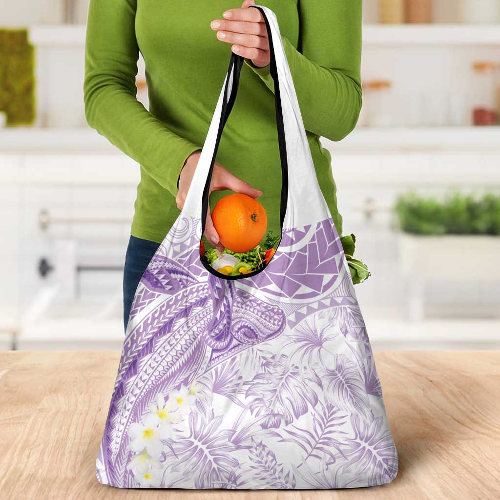 Polynesia Humpback Whale Grocery Bag Tropical Plumeria Lavender LT7 - Polynesian Pride