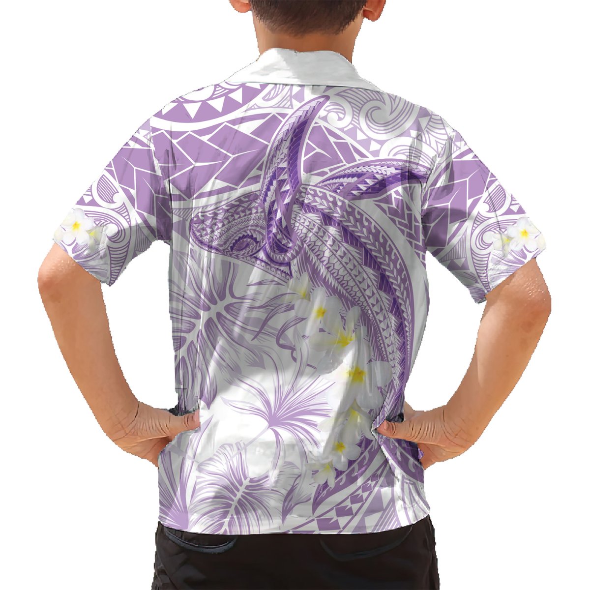 Polynesia Humpback Whale Hawaiian Shirt Tropical Plumeria Lavender LT7 - Polynesian Pride