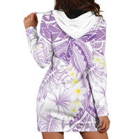 Polynesia Humpback Whale Hoodie Dress Tropical Plumeria Lavender LT7 - Polynesian Pride