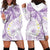 Polynesia Humpback Whale Hoodie Dress Tropical Plumeria Lavender