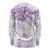 Polynesia Humpback Whale Long Sleeve Shirt Tropical Plumeria Lavender